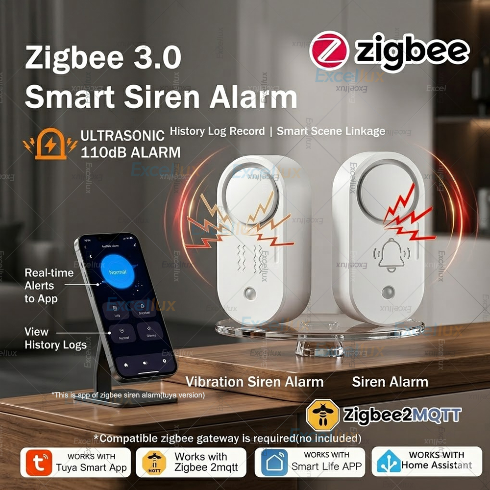 Smart Home Zentrale - Zigbee 3.0 Siren Alarm 110dB Vibration