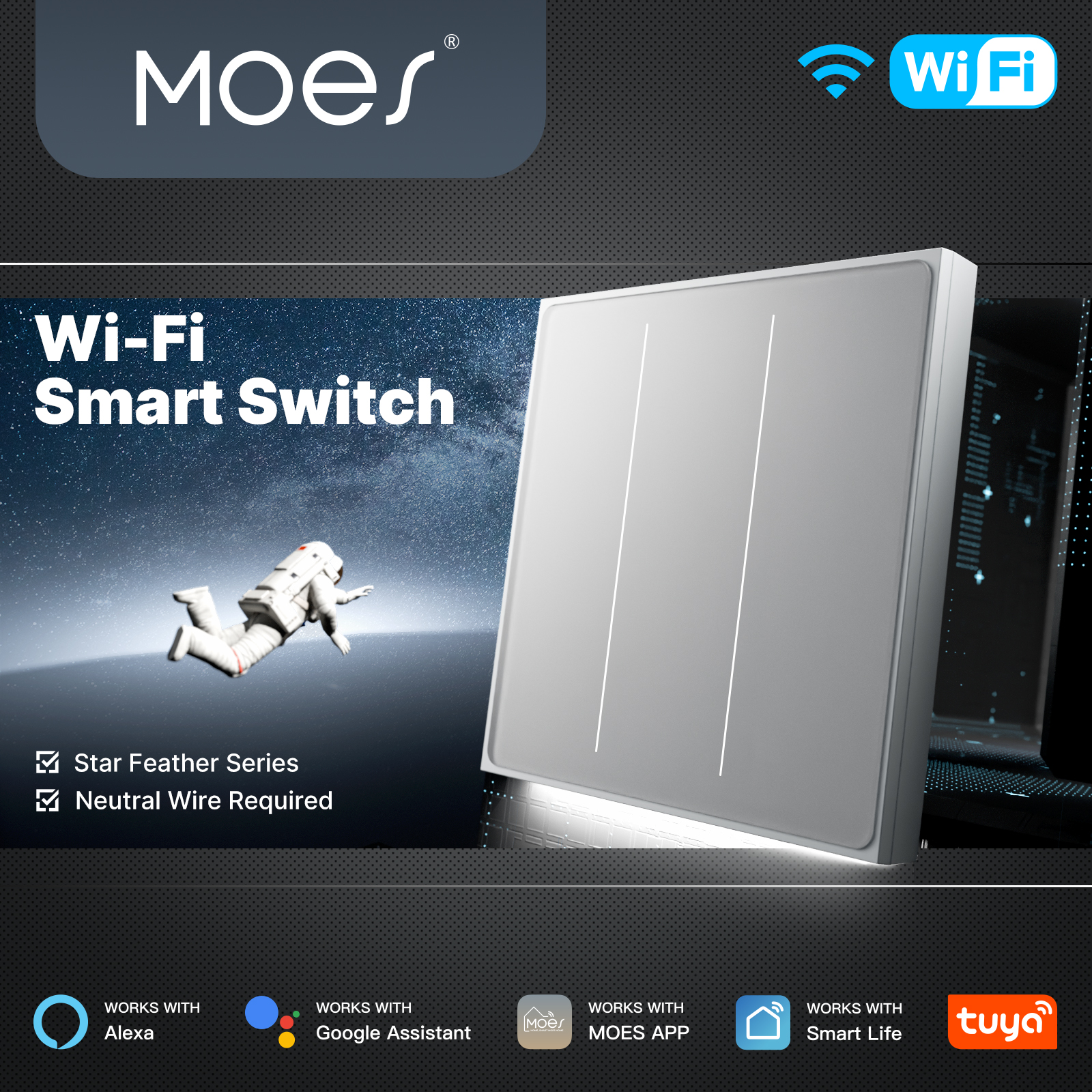 Smart Home Moes - MOES Tuya WiFi Smart Star Feather