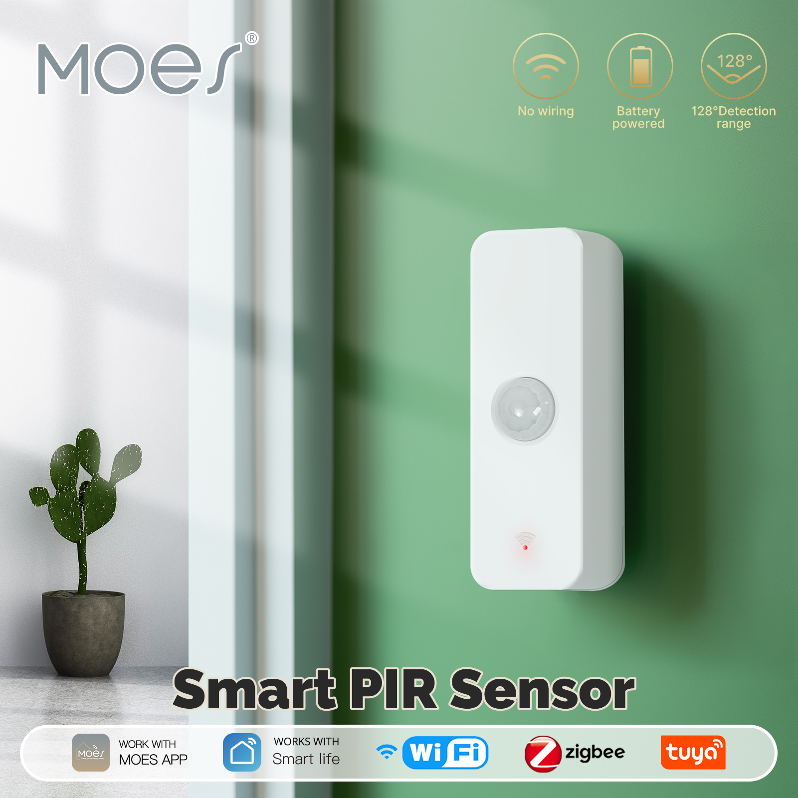 Smart Home Moes - MOES Tuya WiFi/ZigBee Smart PIR Sensor