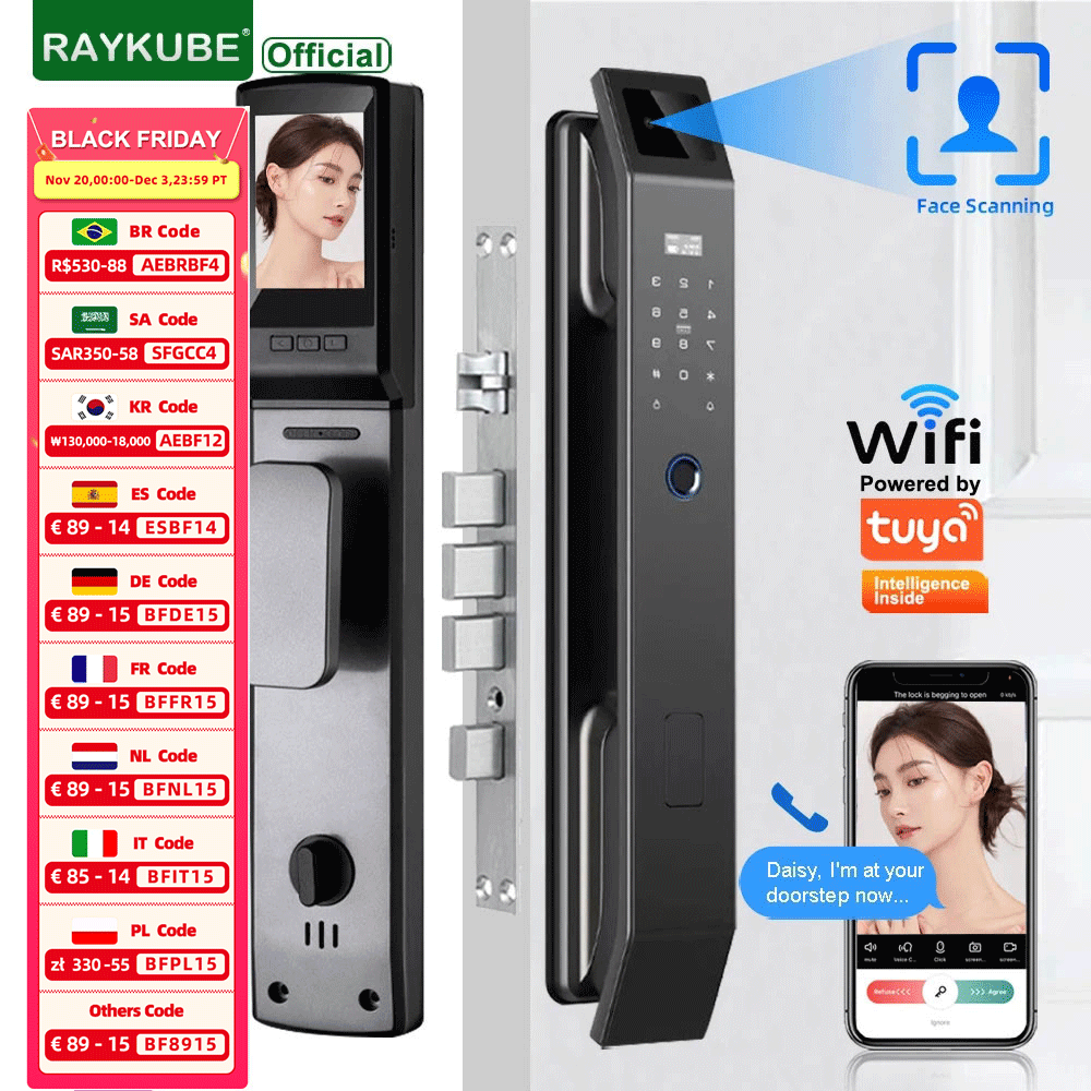 Video Doorbell - RAYKUBE DF14 Tuya WiFi 3D Face