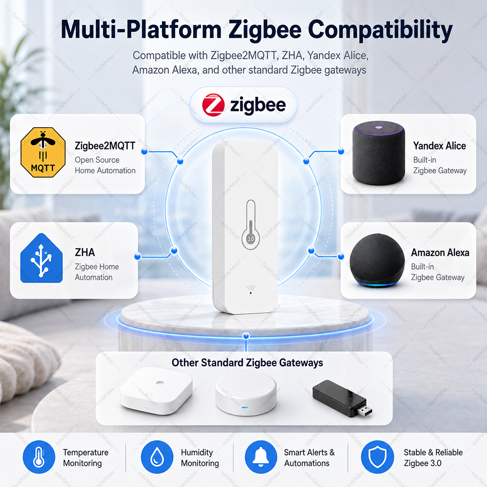 Smart Home Iot - Zigbee 3.0 Temperature and Humidity Sensor