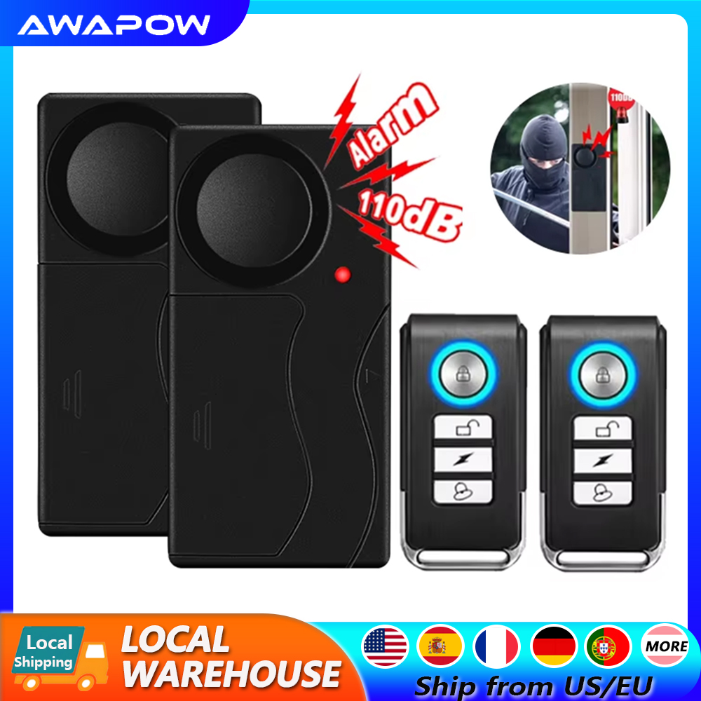 Home Automation Kit - Awapow Wireless Vibration Bike Alarm With