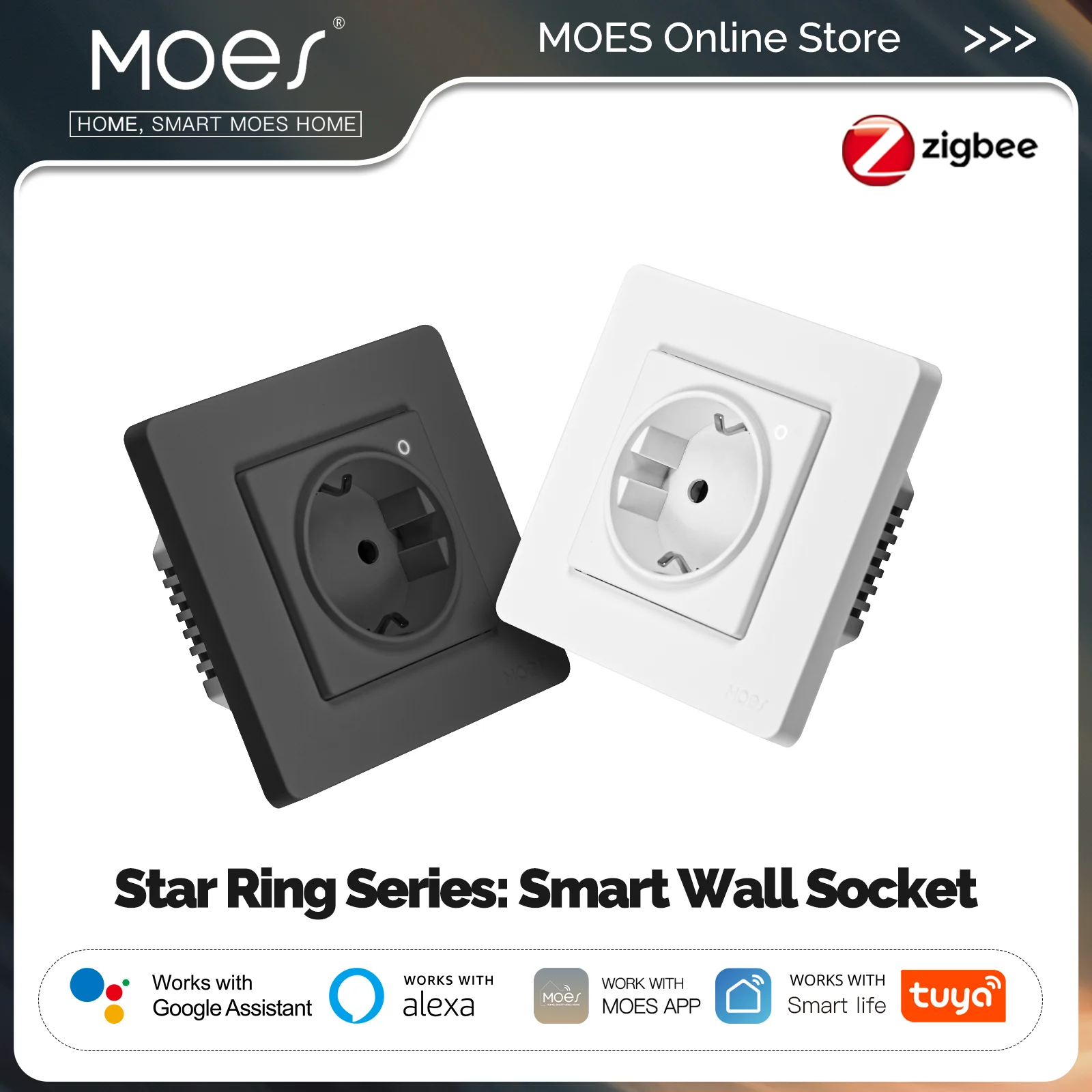 Smart Home Moes - MOES Tuya ZigBee Smart Socket EU