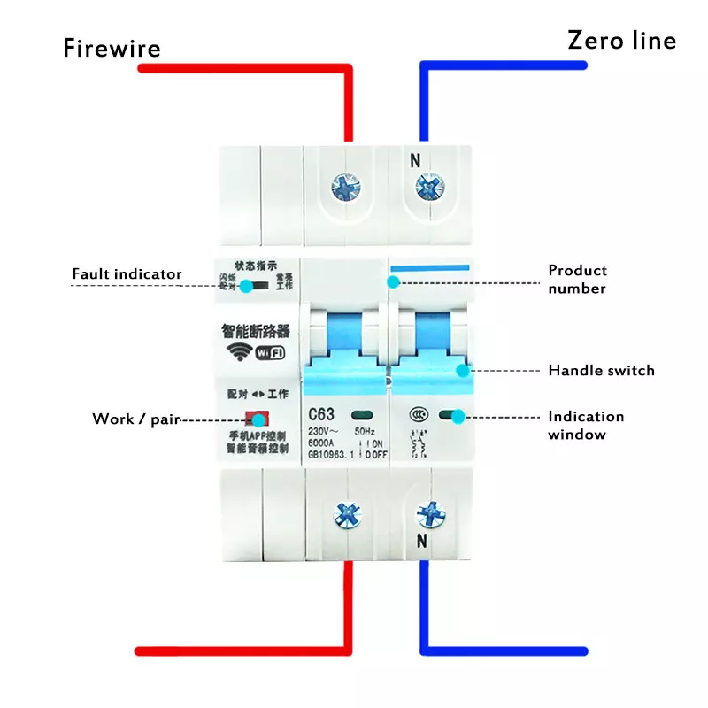 Smart Home Switch - Smart 4-Pole Mini Circuit Breaker with