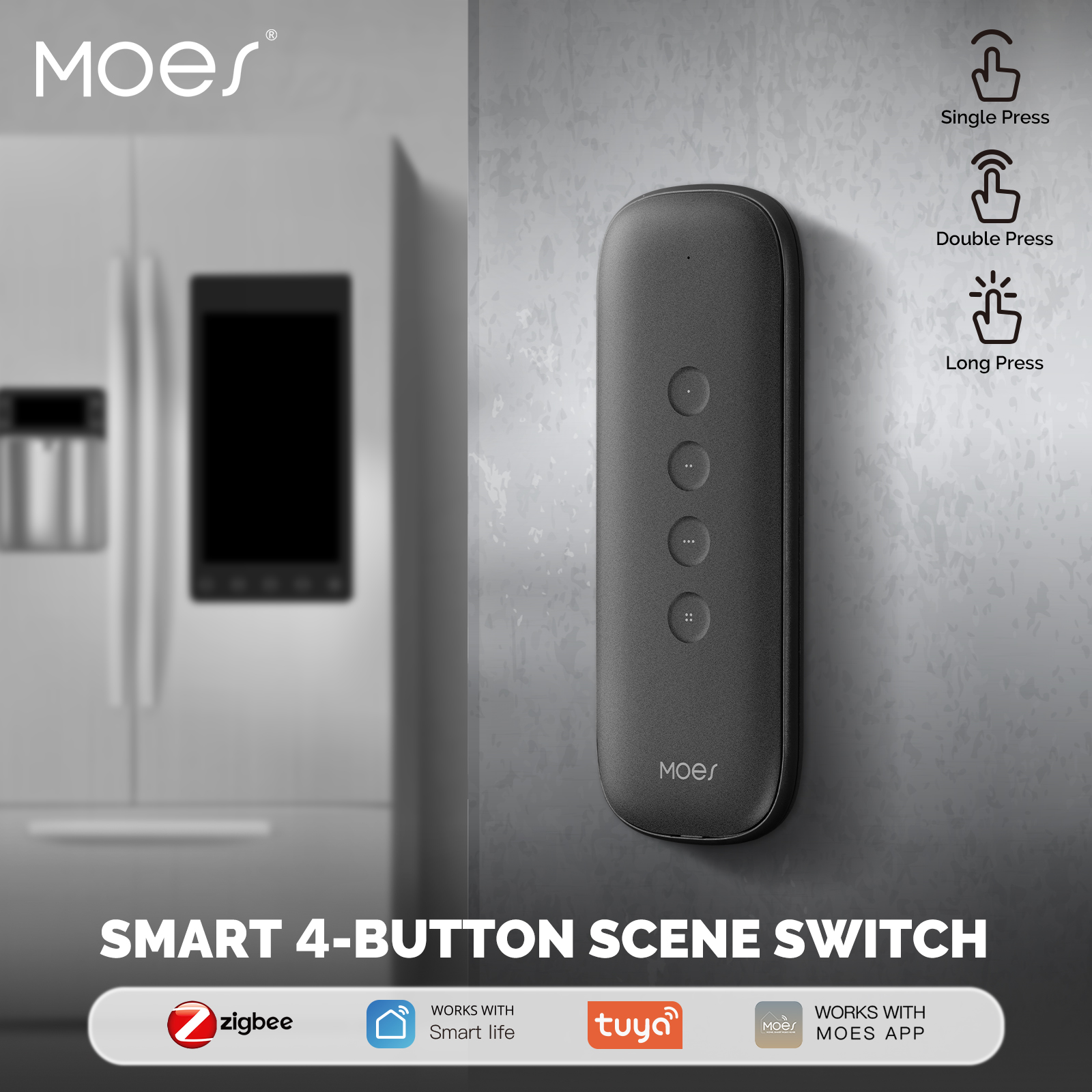 Smart Home Moes - Tuya ZigBee Smart Scene Switch 4Button