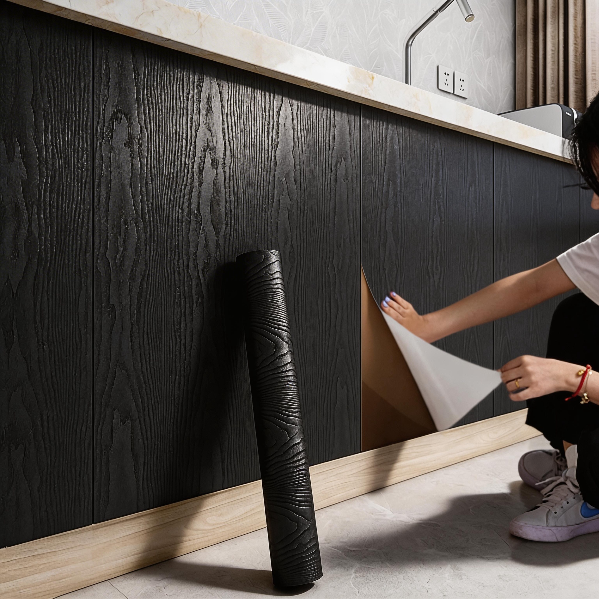 Black wood grain thickening wa – Smart Home Film recenzja i cena