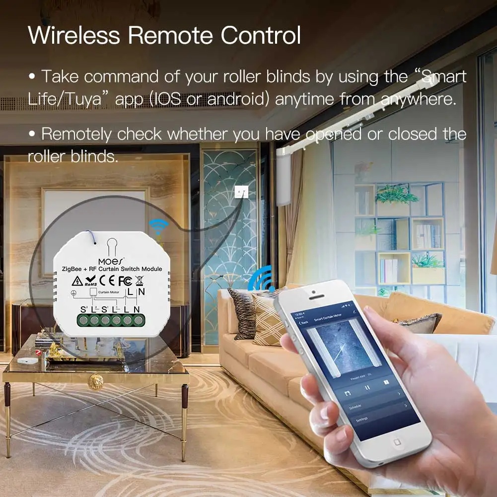 MOES ZigBee Smart RF433 Curtai – Smart Home Moes recenzja i cena
