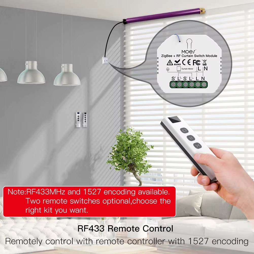 MOES ZigBee Smart RF433 Curtai – Smart Home Moes recenzja i cena