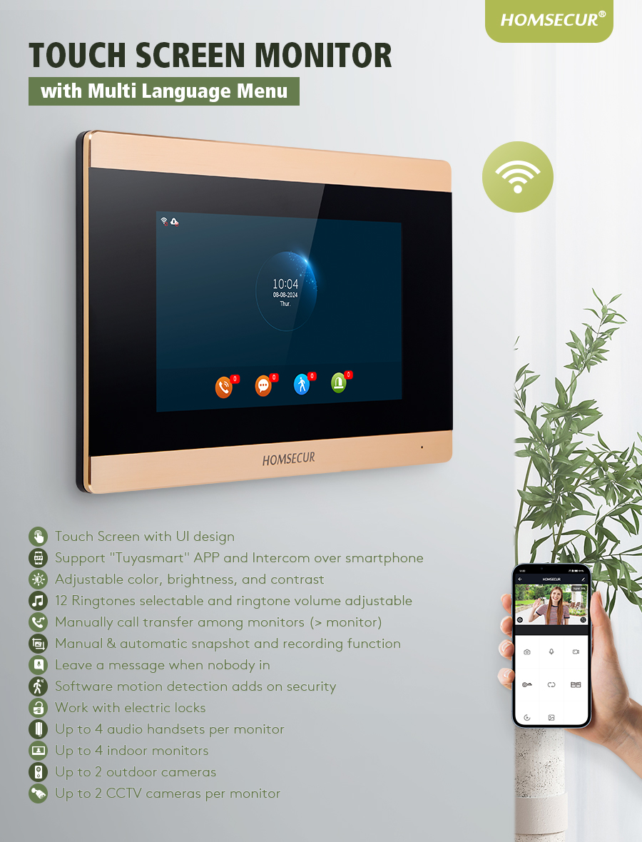 HOMSECUR BA15D-G Indoor Monito – Video Doorbell recenzja i cena
