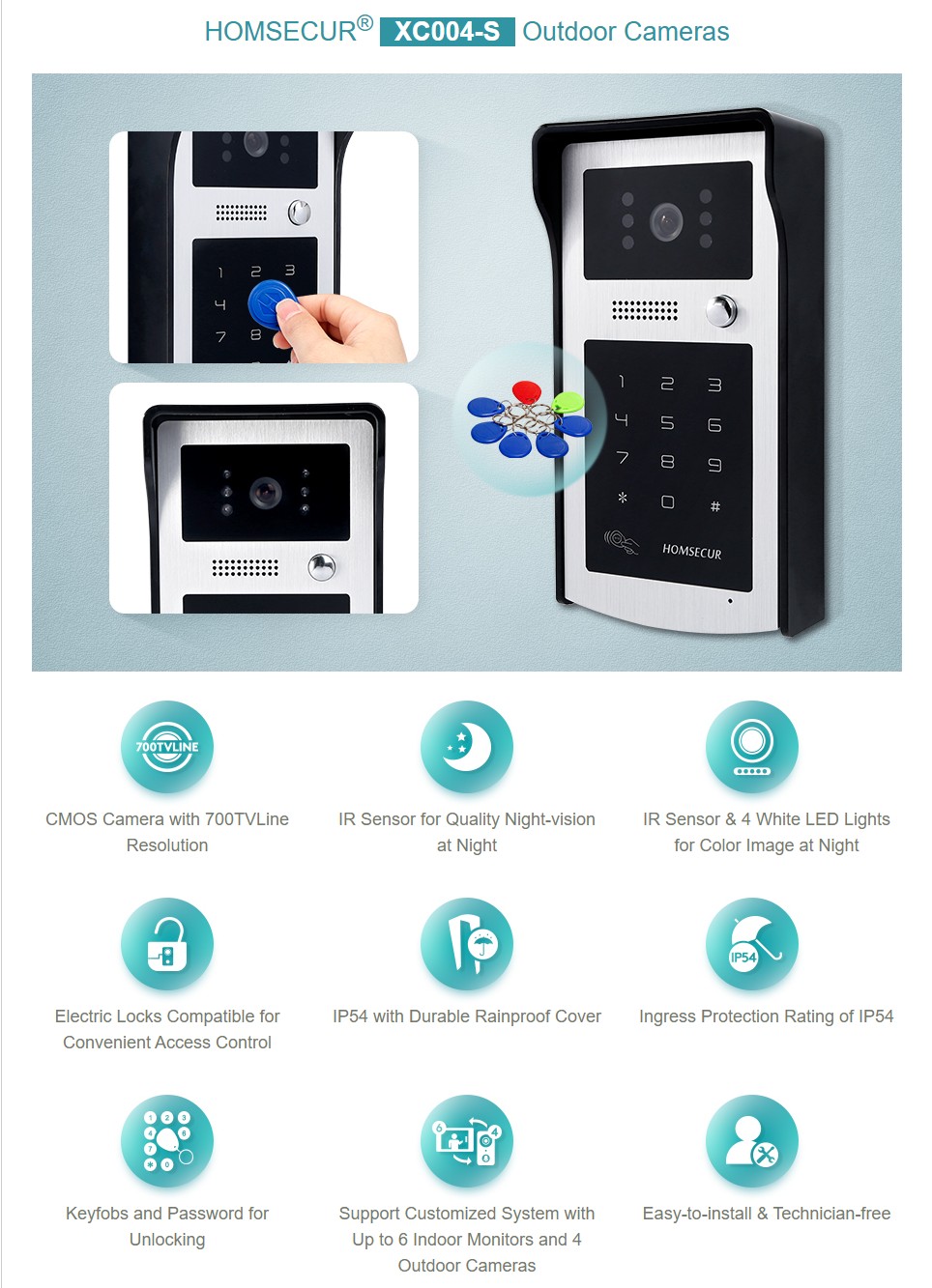 HOMSECUR XC004-S Outdoor Camer – Video Doorbell recenzja i cena