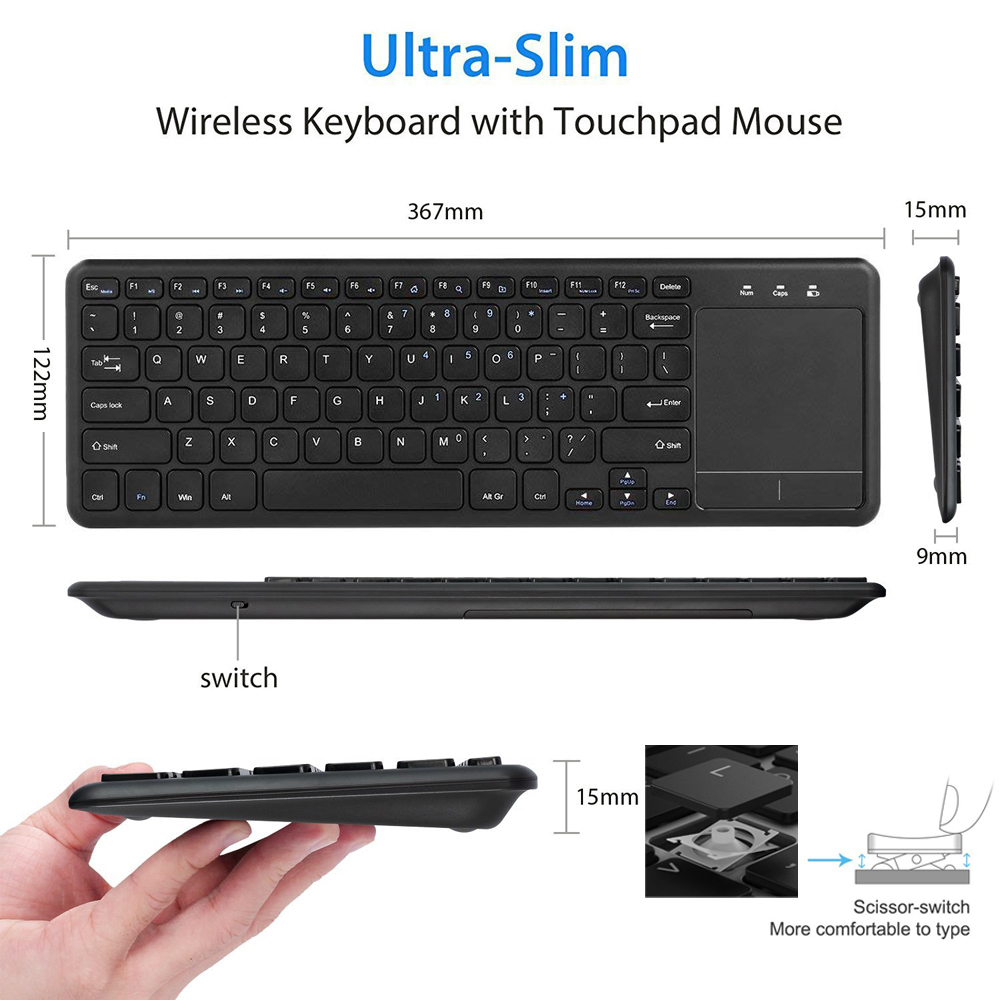 2.4GHz Ultra thin Wireless Tou – Smart Home Keyboard recenzja i cena